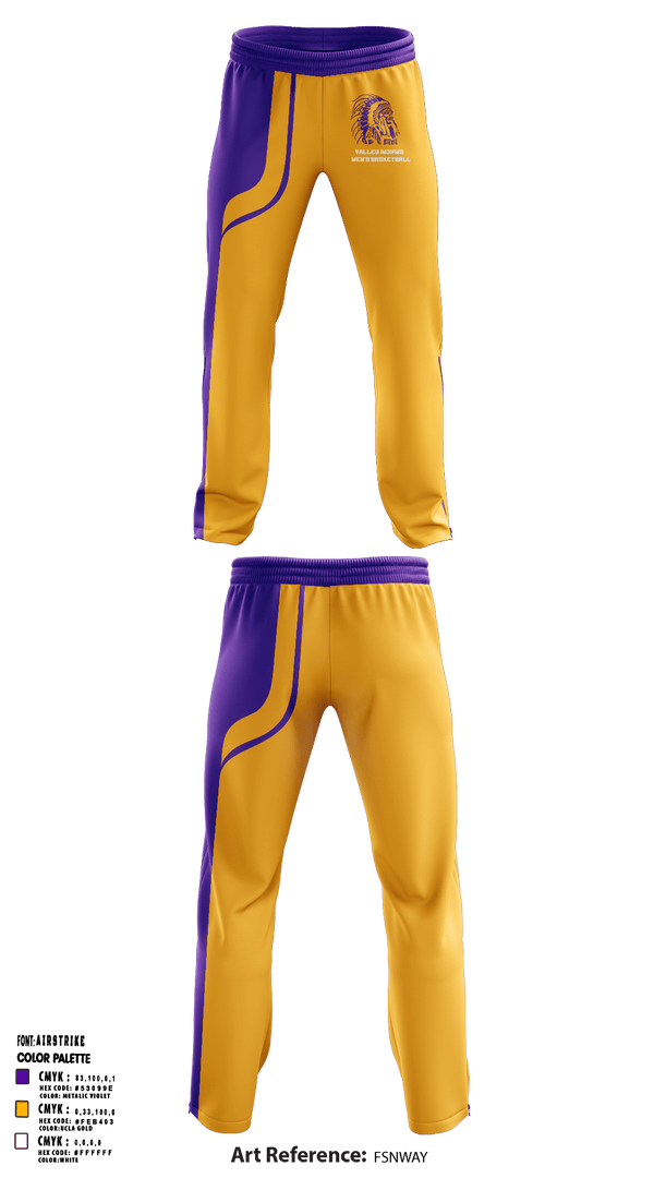 Sweatpants, Valley Indians, Men's Basketball, Teamtime, Team time, sublimation, custom sports apparel, team uniforms, spirit wear, spiritwear, sports uniforms, custom shirts, team store, custom team store, fundraiser sports, apparel fundraiser