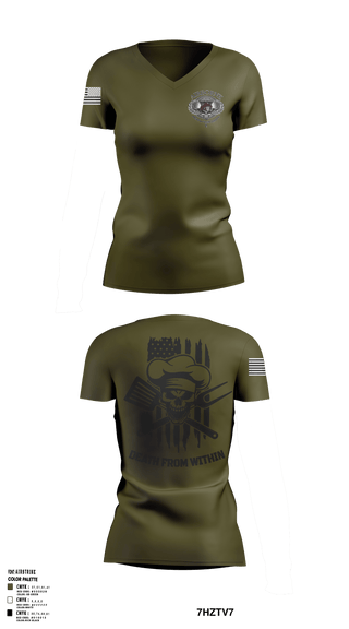 Women's Short Sleeve Vneck Shirt, , Army, Teamtime, Team time, sublimation, custom sports apparel, team uniforms, spirit wear, spiritwear, sports uniforms, custom shirts, team store, custom team store, fundraiser sports, apparel fundraiser