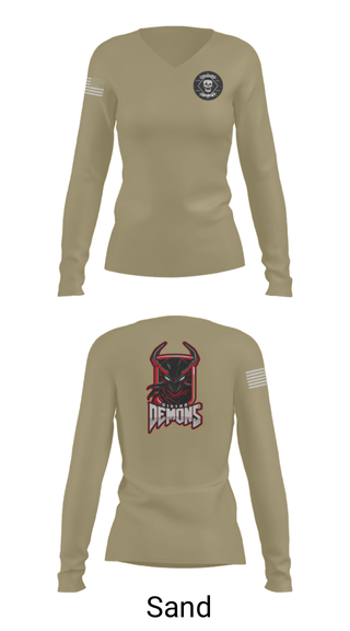 Women's Long Sleeve Vneck Shirt, , Army, Teamtime, Team time, sublimation, custom sports apparel, team uniforms, spirit wear, spiritwear, sports uniforms, custom shirts, team store, custom team store, fundraiser sports, apparel fundraiser