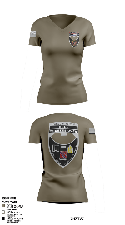 297th Engineer Construction Company 16172794 Women's Short Sleeve V-neck Shirt - 1