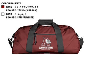 Duffle Bag, Anniston High School, Spirit Store, Teamtime, Team time, sublimation, custom sports apparel, team uniforms, spirit wear, spiritwear, sports uniforms, custom shirts, team store, custom team store, fundraiser sports, apparel fundraiser