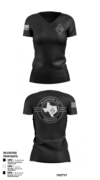 Diamond MR Services 62320383 Women's Short Sleeve V-neck Shirt - 1