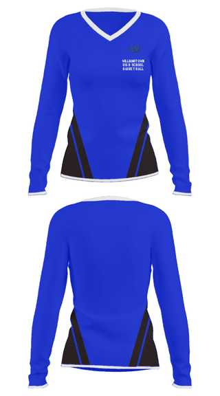 Women's Long Sleeve Vneck Shirt, Williamstown High School Basketball, Women's Basketball, Teamtime, Team time, sublimation, custom sports apparel, team uniforms, spirit wear, spiritwear, sports uniforms, custom shirts, team store, custom team store, fundraiser sports, apparel fundraiser