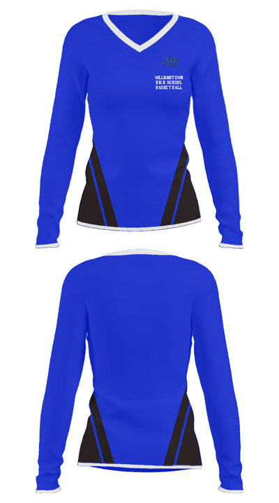 Williamstown High School Basketball 17286852 Women's Long Sleeve V-neck Shirt - 25