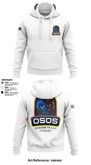 Hoodie, OSOS CONCRETE LLC, , Teamtime, Team time, sublimation, custom sports apparel, team uniforms, spirit wear, spiritwear, sports uniforms, custom shirts, team store, custom team store, fundraiser sports, apparel fundraiser