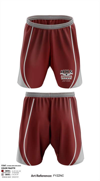 Healdsburg Senior High School Swimming 51370410 Athletic Shorts With Pockets - 3