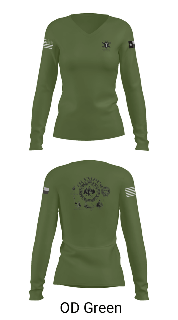 Women's Long Sleeve Vneck Shirt, 3-133 FA, Army, Teamtime, Team time, sublimation, custom sports apparel, team uniforms, spirit wear, spiritwear, sports uniforms, custom shirts, team store, custom team store, fundraiser sports, apparel fundraiser