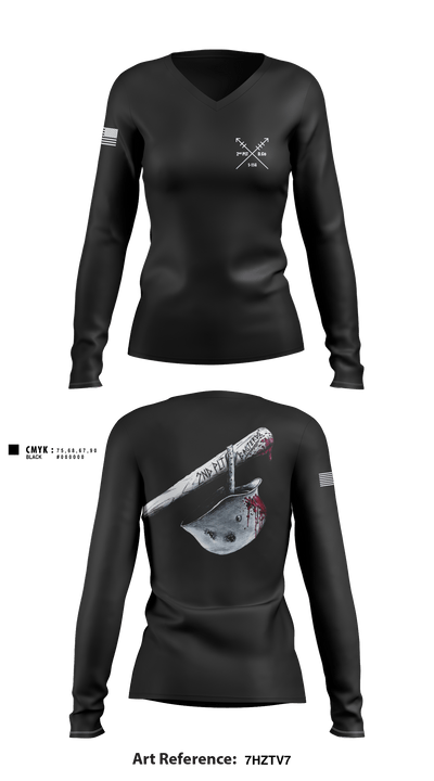 2nd PLT Baseterds 6936669 Women's Long Sleeve V-neck Shirt - 2
