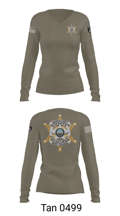 Jackson County Sheriff's Department Criminal Investigations 68509731 Women's Long Sleeve V-neck Shirt - 41