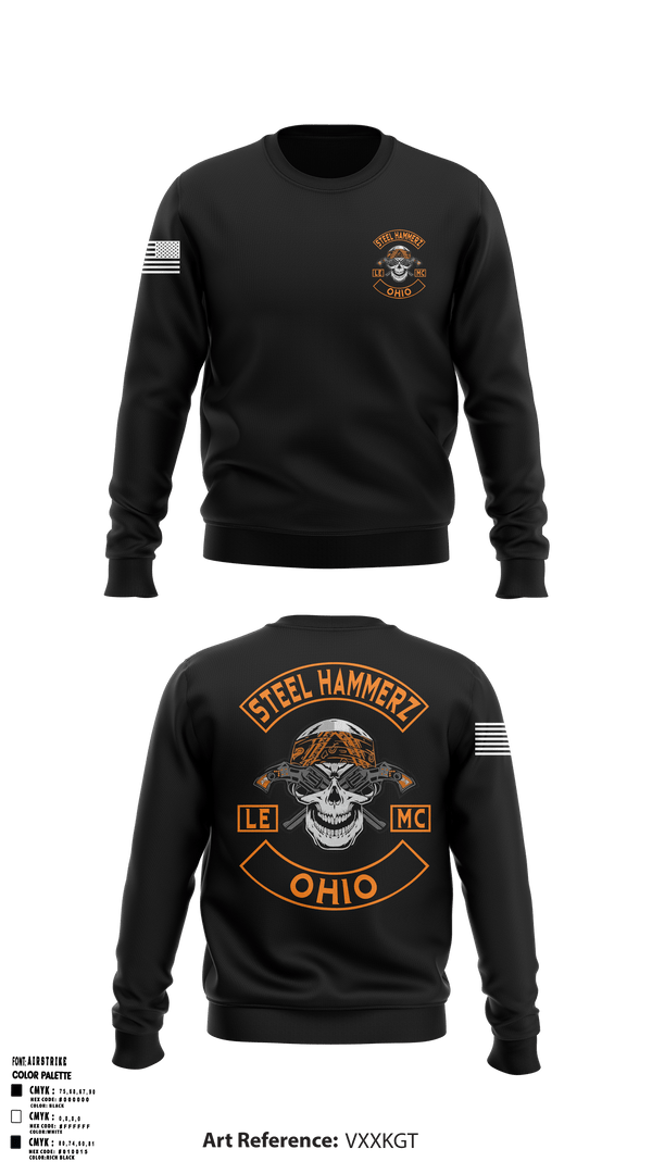 Crew Neck Sweatshirt, STEEL HAMMERZ, Police, Teamtime, Team time, sublimation, custom sports apparel, team uniforms, spirit wear, spiritwear, sports uniforms, custom shirts, team store, custom team store, fundraiser sports, apparel fundraiser