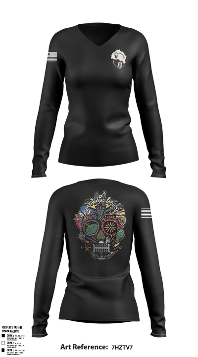 Dod 29782094 Women's Long Sleeve V-neck Shirt - 1