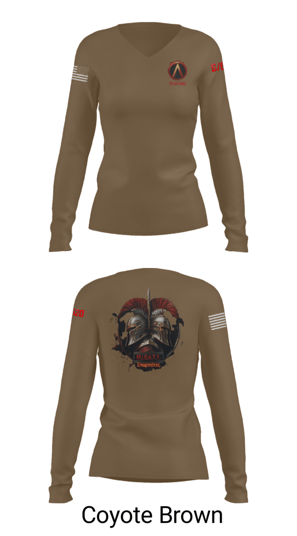 Women's Long Sleeve Vneck Shirt, , Army, Teamtime, Team time, sublimation, custom sports apparel, team uniforms, spirit wear, spiritwear, sports uniforms, custom shirts, team store, custom team store, fundraiser sports, apparel fundraiser
