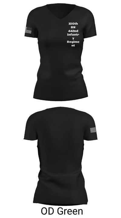100th BN 442nd Infantry Regiment 86811779 Women's Short Sleeve V-neck Shirt - 21