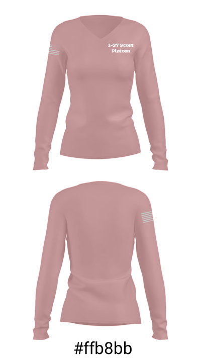 1-37 Scout Platoon 26668107 Women's Long Sleeve V-neck Shirt - 7