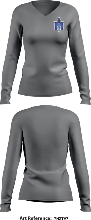 Women's Long Sleeve Vneck Shirt, iMater Knights, Track & Field, Teamtime, Team time, sublimation, custom sports apparel, team uniforms, spirit wear, spiritwear, sports uniforms, custom shirts, team store, custom team store, fundraiser sports, apparel fundraiser