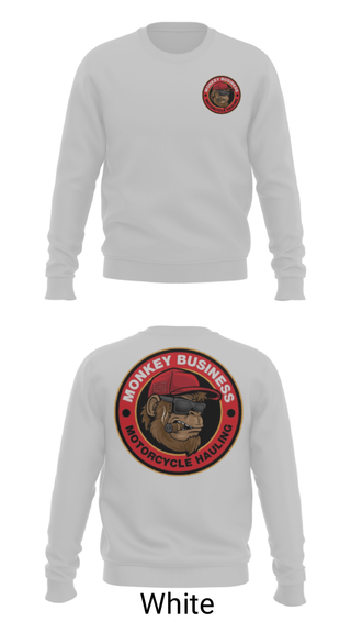 Crew Neck Sweatshirt, Monkey Business Motorcycle Hauling, , Teamtime, Team time, sublimation, custom sports apparel, team uniforms, spirit wear, spiritwear, sports uniforms, custom shirts, team store, custom team store, fundraiser sports, apparel fundraiser