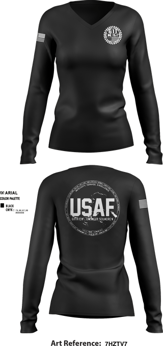 Women's Long Sleeve Vneck Shirt, , Air Force, Teamtime, Team time, sublimation, custom sports apparel, team uniforms, spirit wear, spiritwear, sports uniforms, custom shirts, team store, custom team store, fundraiser sports, apparel fundraiser