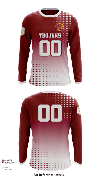Long Sleeve Performance Shirt, TROJANS, Football, Teamtime, Team time, sublimation, custom sports apparel, team uniforms, spirit wear, spiritwear, sports uniforms, custom shirts, team store, custom team store, fundraiser sports, apparel fundraiser