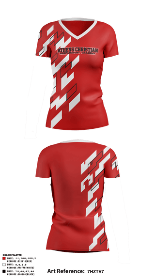Women's Short Sleeve Vneck Shirt, Athens Christian Preparatory Academy, Spirit Store, Teamtime, Team time, sublimation, custom sports apparel, team uniforms, spirit wear, spiritwear, sports uniforms, custom shirts, team store, custom team store, fundraiser sports, apparel fundraiser
