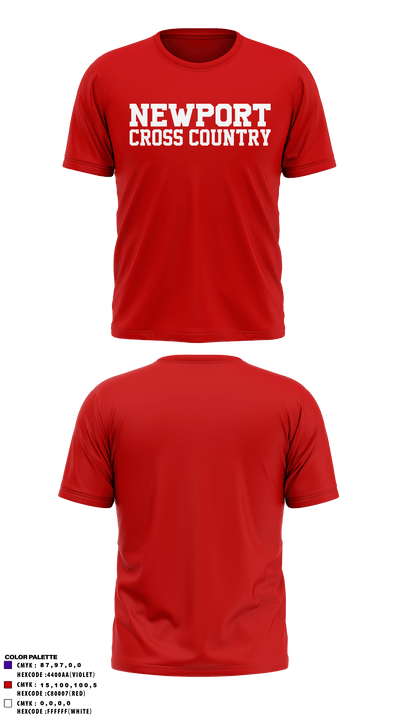 Newport High School Cross Country 52186865 Short Sleeve Performance Shirt - 3