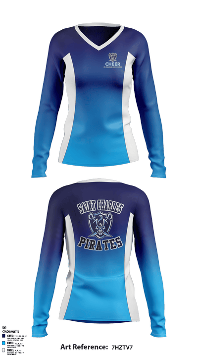 Saint Charles High School Cheer 82720788 Women's Long Sleeve V-neck Shirt - 1