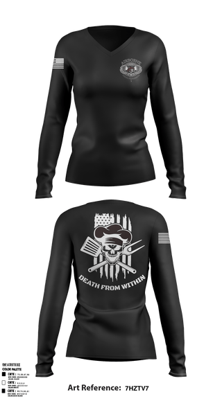 Women's Long Sleeve Vneck Shirt, , Army, Teamtime, Team time, sublimation, custom sports apparel, team uniforms, spirit wear, spiritwear, sports uniforms, custom shirts, team store, custom team store, fundraiser sports, apparel fundraiser