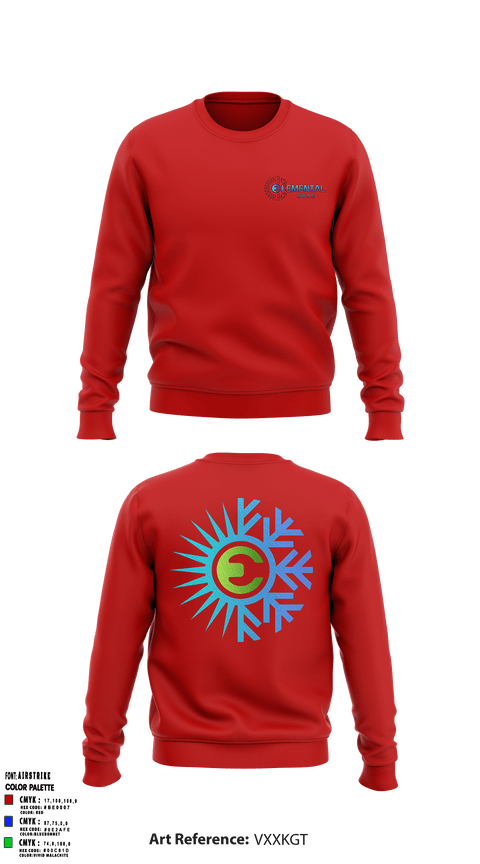 Crew Neck Sweatshirt, Elemental HVAC, , Teamtime, Team time, sublimation, custom sports apparel, team uniforms, spirit wear, spiritwear, sports uniforms, custom shirts, team store, custom team store, fundraiser sports, apparel fundraiser