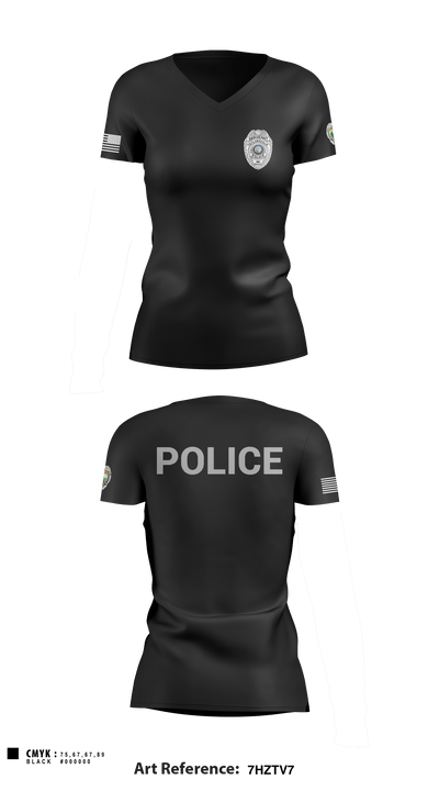 TAYLORSVILLE POLICE DEPARTMENT SGT 60991678 Women's Short Sleeve V-neck Shirt - 1