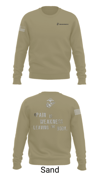 Crew Neck Sweatshirt, , Marines, Teamtime, Team time, sublimation, custom sports apparel, team uniforms, spirit wear, spiritwear, sports uniforms, custom shirts, team store, custom team store, fundraiser sports, apparel fundraiser