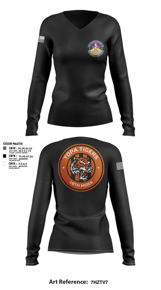Women's Long Sleeve Vneck Shirt, 18 Medical Support Squadron, Air Force, Teamtime, Team time, sublimation, custom sports apparel, team uniforms, spirit wear, spiritwear, sports uniforms, custom shirts, team store, custom team store, fundraiser sports, apparel fundraiser