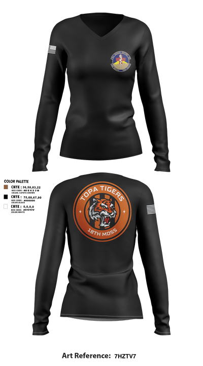 18 Medical Support Squadron 85119719 Women's Long Sleeve V-neck Shirt - 6