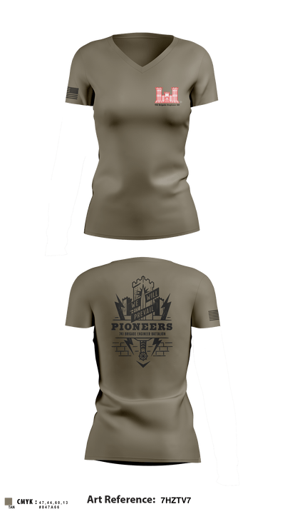741 Brigade Engineer BN 61958018 Women's Short Sleeve V-neck Shirt - 2