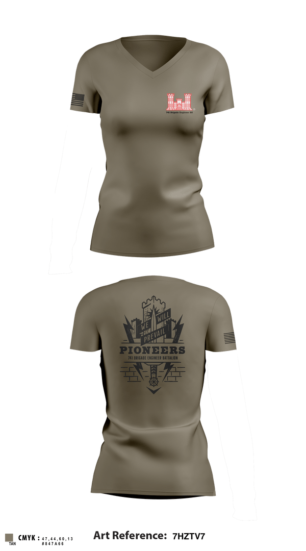 Women's Short Sleeve Vneck Shirt, 741 Brigade Engineer BN, , Teamtime, Team time, sublimation, custom sports apparel, team uniforms, spirit wear, spiritwear, sports uniforms, custom shirts, team store, custom team store, fundraiser sports, apparel fundraiser