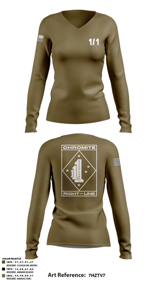 Women's Long Sleeve Vneck Shirt, V1/1, Marines, Teamtime, Team time, sublimation, custom sports apparel, team uniforms, spirit wear, spiritwear, sports uniforms, custom shirts, team store, custom team store, fundraiser sports, apparel fundraiser