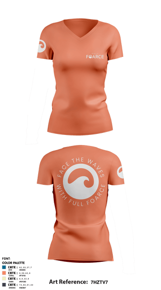 Women's Short Sleeve Vneck Shirt, Full Foarce, Spirit Store, Teamtime, Team time, sublimation, custom sports apparel, team uniforms, spirit wear, spiritwear, sports uniforms, custom shirts, team store, custom team store, fundraiser sports, apparel fundraiser