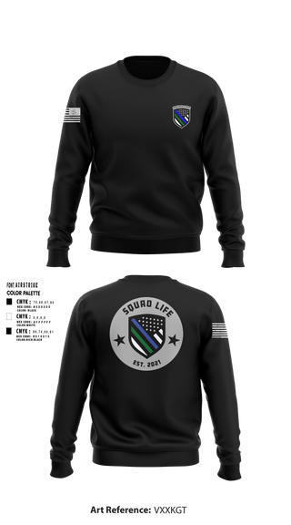 Crew Neck Sweatshirt, Squad life, Police, Teamtime, Team time, sublimation, custom sports apparel, team uniforms, spirit wear, spiritwear, sports uniforms, custom shirts, team store, custom team store, fundraiser sports, apparel fundraiser