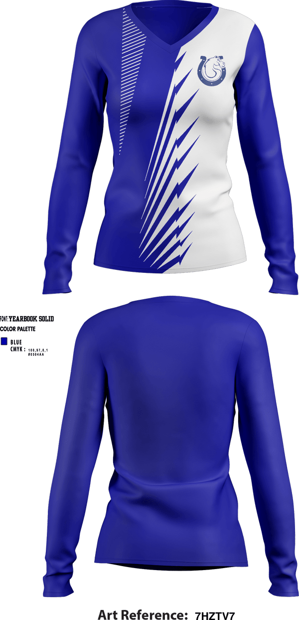 Women's Long Sleeve Vneck Shirt, Sanford H Calhoun High School Track and Field, Track & Field, Teamtime, Team time, sublimation, custom sports apparel, team uniforms, spirit wear, spiritwear, sports uniforms, custom shirts, team store, custom team store, fundraiser sports, apparel fundraiser