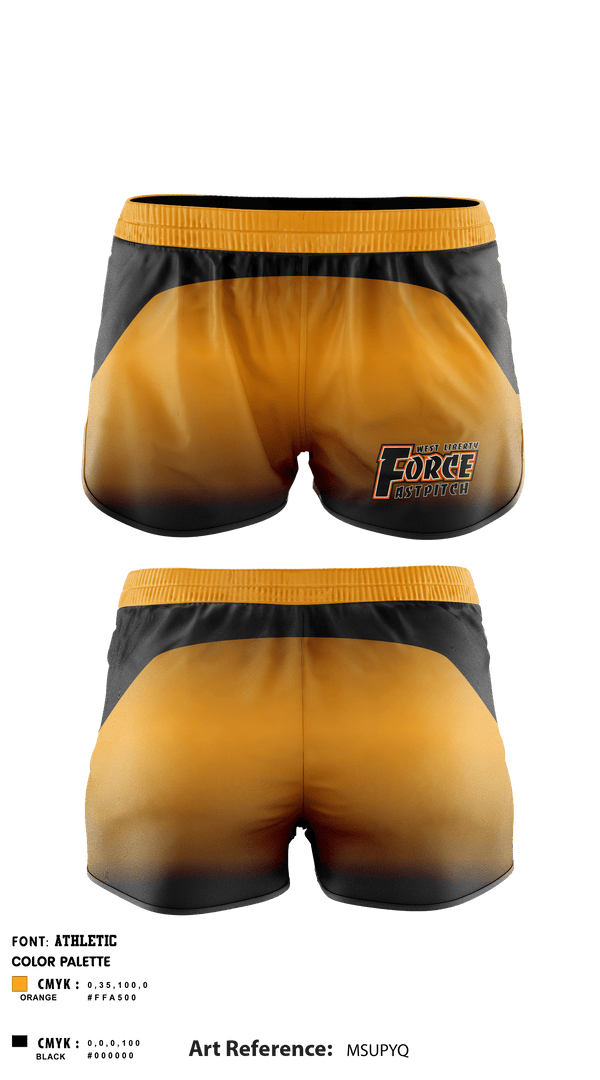 Women's Shorts, West Liberty Force Softball, Softball, Teamtime, Team time, sublimation, custom sports apparel, team uniforms, spirit wear, spiritwear, sports uniforms, custom shirts, team store, custom team store, fundraiser sports, apparel fundraiser