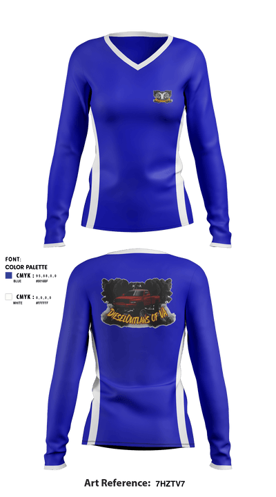 DieselOutlaws.of.va 87115938 Women's Long Sleeve V-neck Shirt - 1