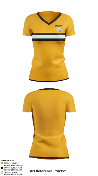 Women's Short Sleeve Vneck Shirt, Crescent High School Golf, Golf, Teamtime, Team time, sublimation, custom sports apparel, team uniforms, spirit wear, spiritwear, sports uniforms, custom shirts, team store, custom team store, fundraiser sports, apparel fundraiser