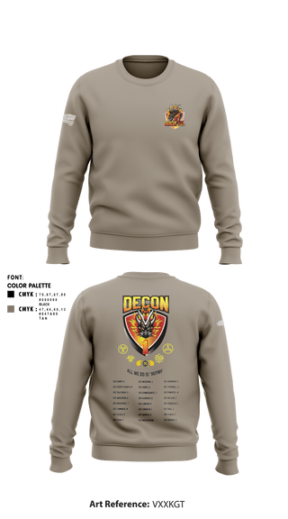 Crew Neck Sweatshirt, 272 Chemical Company Decon 1, National Guard, Teamtime, Team time, sublimation, custom sports apparel, team uniforms, spirit wear, spiritwear, sports uniforms, custom shirts, team store, custom team store, fundraiser sports, apparel fundraiser
