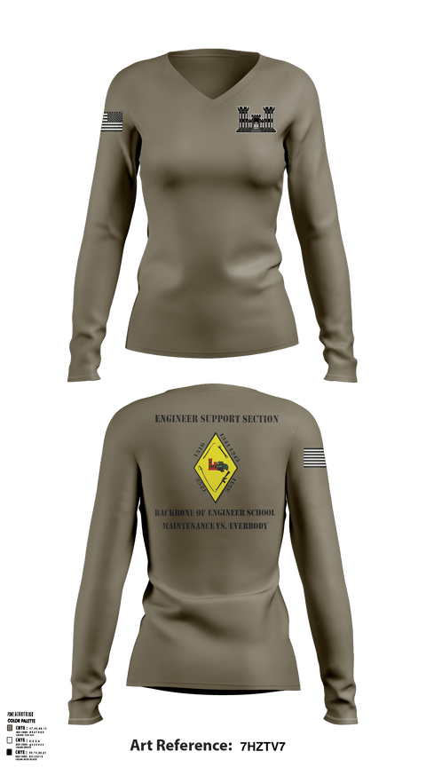 Women's Long Sleeve Vneck Shirt, , Marines, Teamtime, Team time, sublimation, custom sports apparel, team uniforms, spirit wear, spiritwear, sports uniforms, custom shirts, team store, custom team store, fundraiser sports, apparel fundraiser