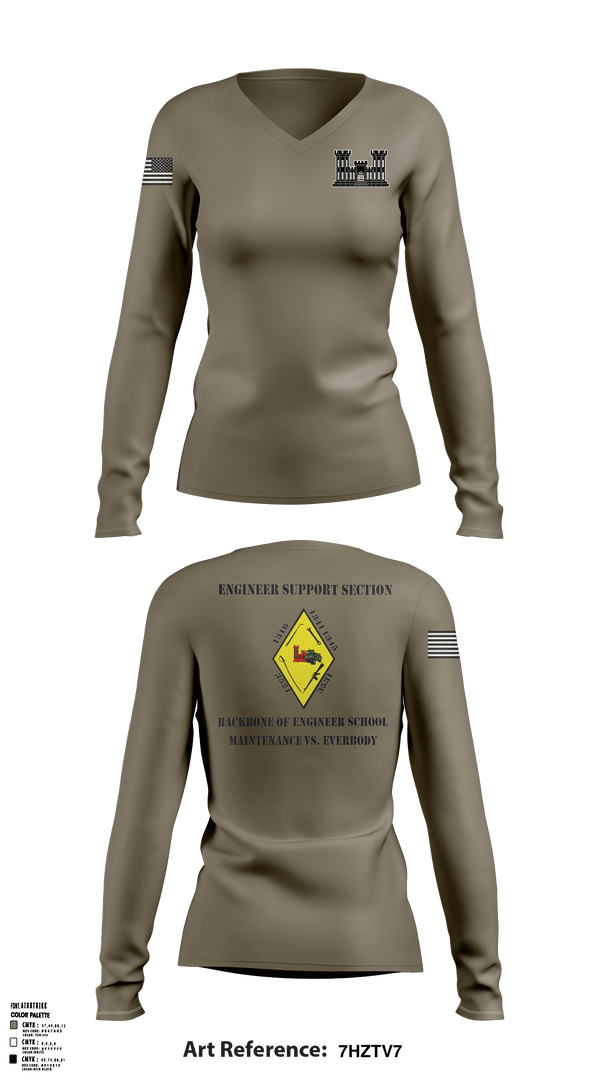 Women's Long Sleeve Vneck Shirt, , Marines, Teamtime, Team time, sublimation, custom sports apparel, team uniforms, spirit wear, spiritwear, sports uniforms, custom shirts, team store, custom team store, fundraiser sports, apparel fundraiser