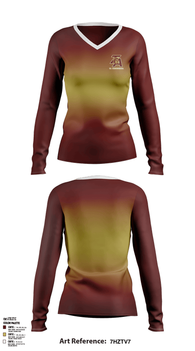 Thornton Academy 41923540 Women's Long Sleeve V-neck Shirt - 36