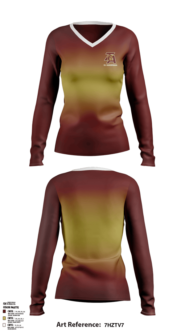 Women's Long Sleeve Vneck Shirt, Thornton Academy, Spirit Store, Teamtime, Team time, sublimation, custom sports apparel, team uniforms, spirit wear, spiritwear, sports uniforms, custom shirts, team store, custom team store, fundraiser sports, apparel fundraiser