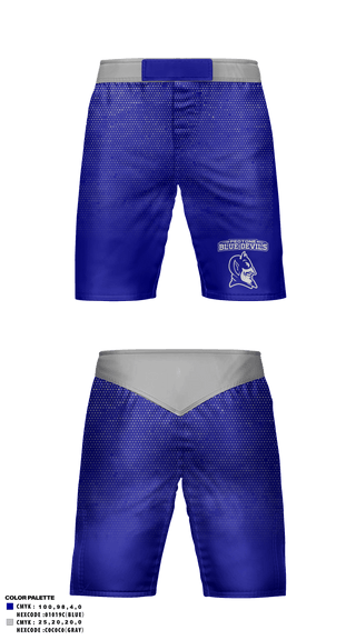 Fight Shorts, Peotone Blue Devils, Wrestling, Teamtime, Team time, sublimation, custom sports apparel, team uniforms, spirit wear, spiritwear, sports uniforms, custom shirts, team store, custom team store, fundraiser sports, apparel fundraiser