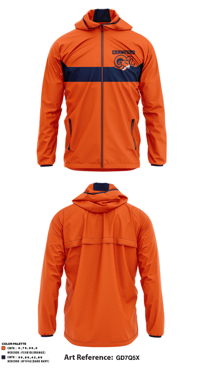Crawford High School 13566473 Windbreaker - 1