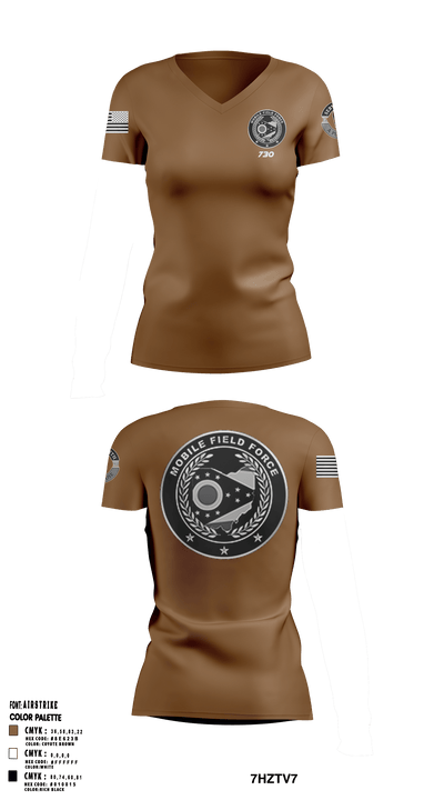0730 74233775 Women's Short Sleeve V-neck Shirt - 50