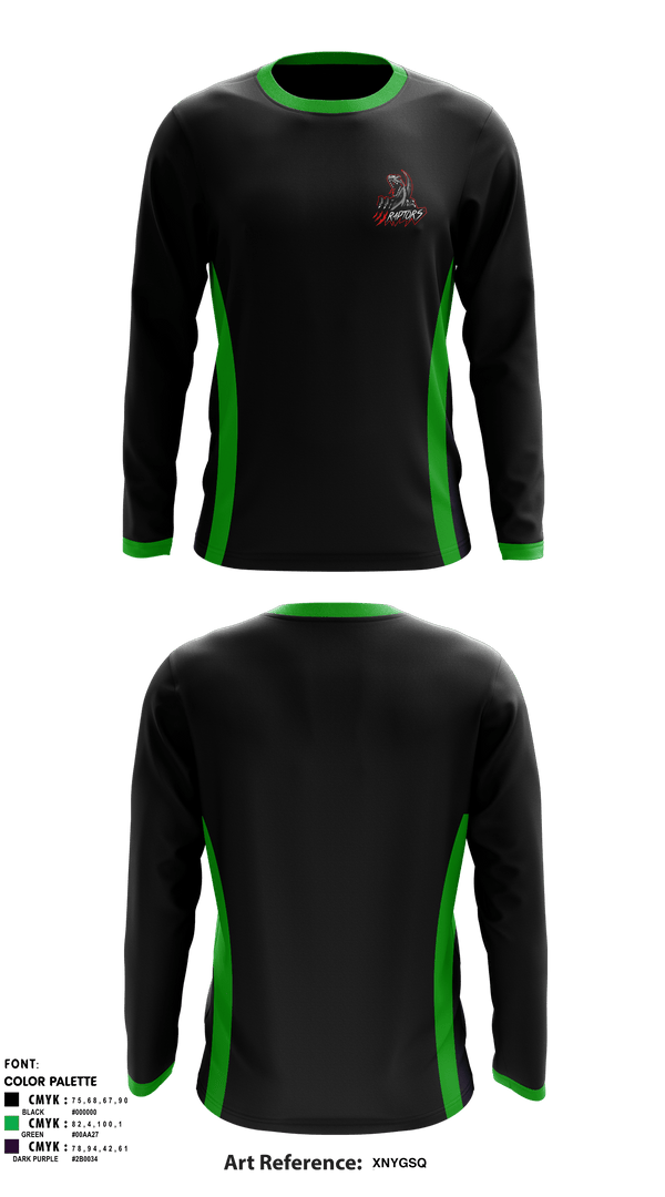 Long Sleeve Performance Shirt, Raptors, Football, Teamtime, Team time, sublimation, custom sports apparel, team uniforms, spirit wear, spiritwear, sports uniforms, custom shirts, team store, custom team store, fundraiser sports, apparel fundraiser