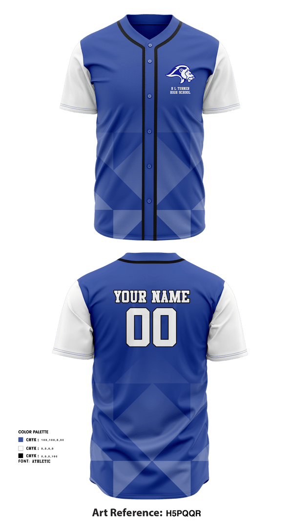 Full Button Baseball Jersey, R L Turner High School Baseball, Baseball, Teamtime, Team time, sublimation, custom sports apparel, team uniforms, spirit wear, spiritwear, sports uniforms, custom shirts, team store, custom team store, fundraiser sports, apparel fundraiser